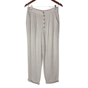 Gentle Fawn Women's High Waisted Neutral Linen Blend Pants- Size Medium